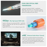Crystal 8K Hdmi Ultra High Speed Latest 2.1B Certified Fiber Optic Cable 25 Fe