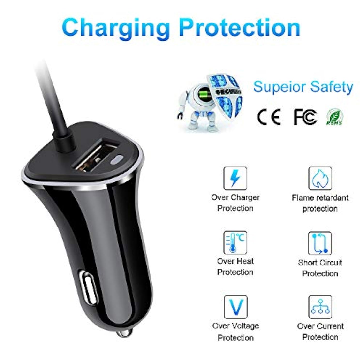 3.4A Car Charger Adapter For Samsung Galaxy Z Flip 7/Z Fold 7/S25 Edge/S24 Ultra/S23/S22/S21 5G/S20/S9/S8,Google Pixel 9 Pro Fold/8Pro/8A/8/7/7A/6A/6/5/4,Usb C Car Plug With 3Ft Type C Charger Cable