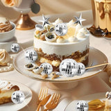 33Pcs Disco Ball Cupcake Toppers, Happy Birthday Cake Topper Set, 1970S Disco Ball Cake Picks & Disco Theme Cake Decorations, Fun 70S Disco Party Favors For Birthday, Wedding & Retro Dance Party