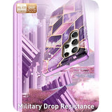 i-Blason Glitter Case for Samsung Galaxy S22 Ultra (6.8 Inch) 5G Mobile Phone Case Bumper Case 360 Degree Protective Case Glossy Cover [Cosmo] with Integrated Screen Protector 2022 Edition (Purple)