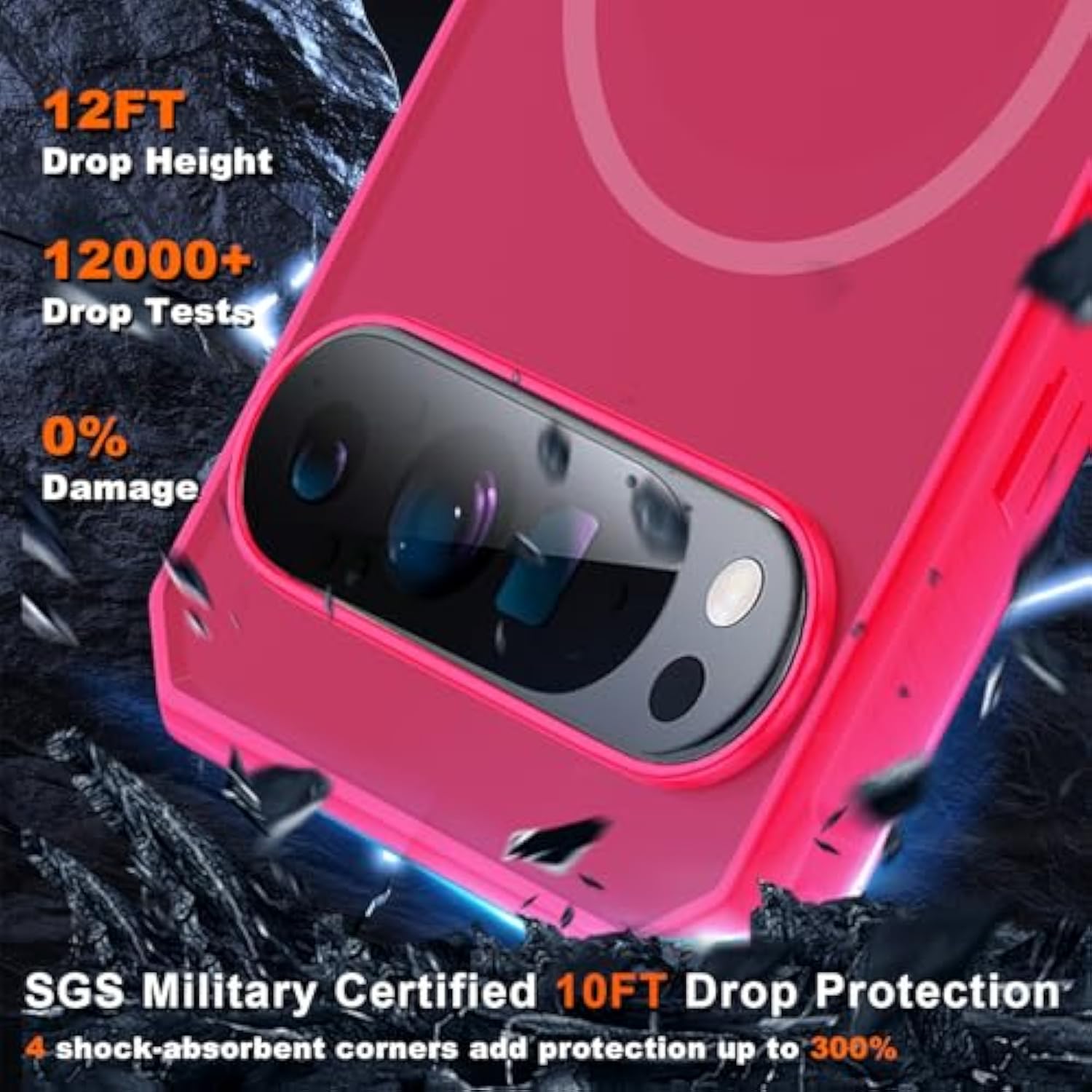 Pixel 9 Pro XL MagSafe Case, Slim Shockproof, Military-Grade - Pink