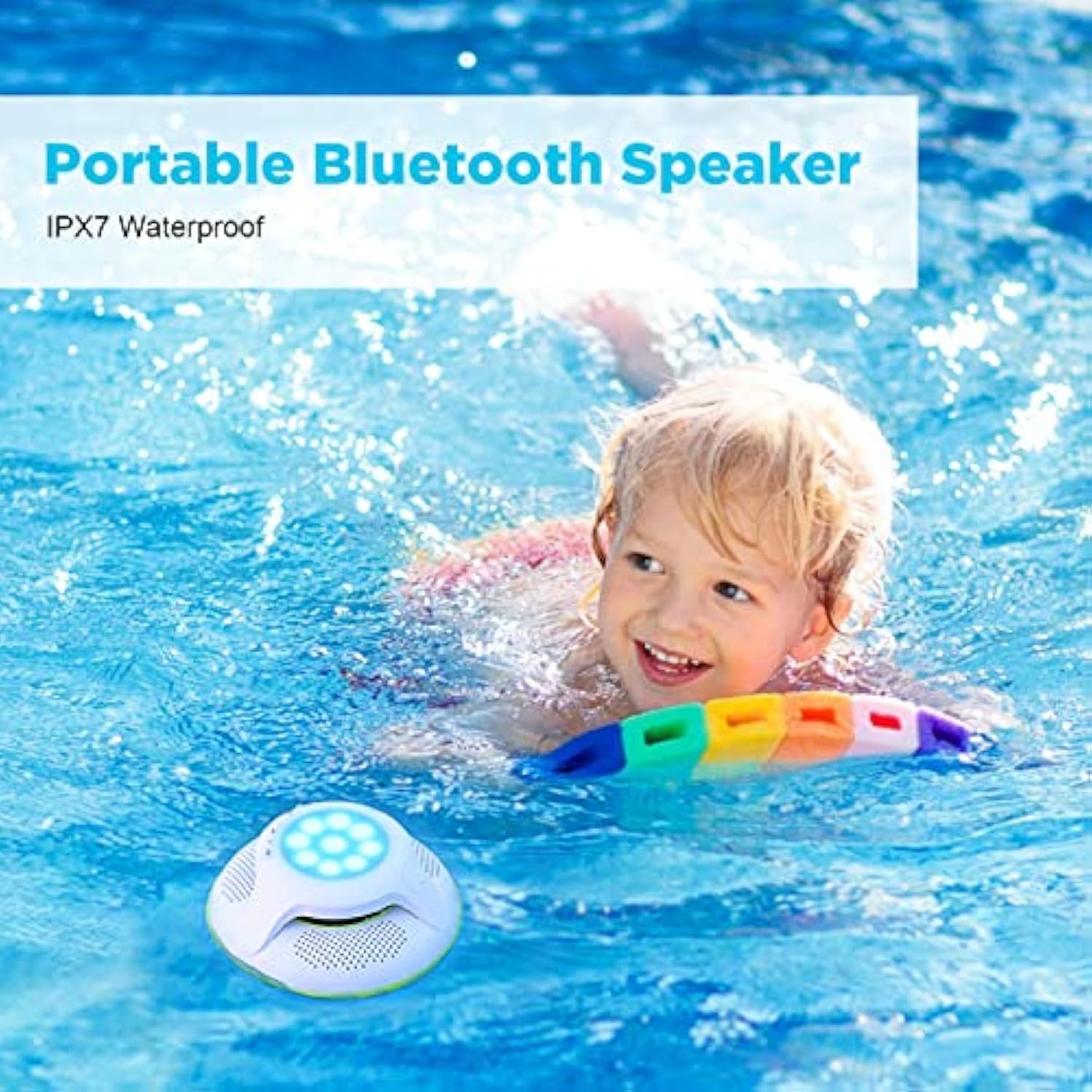 Portable Bluetooth Speakers,Wireless Floating Speaker Stereo With Waterproof Ipx7 And Colorful Led Light,10 Meters Bluetooth Range Shower Speaker For Outdoor Pool Hot Tub Gifts (Green And White)