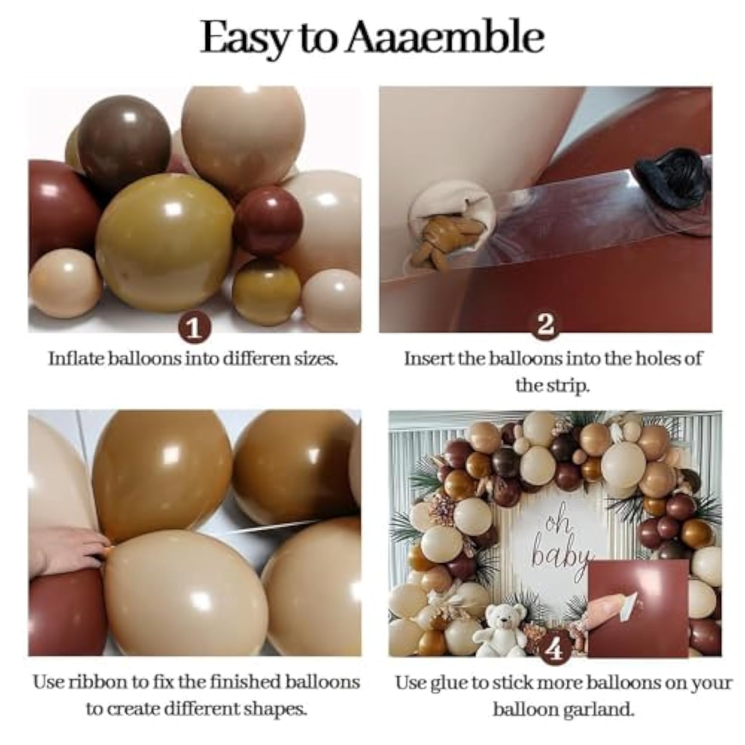 Brown Nude Balloon Arch Kit Double Stuffed Tan Beige Coffee Garland for Fall Party