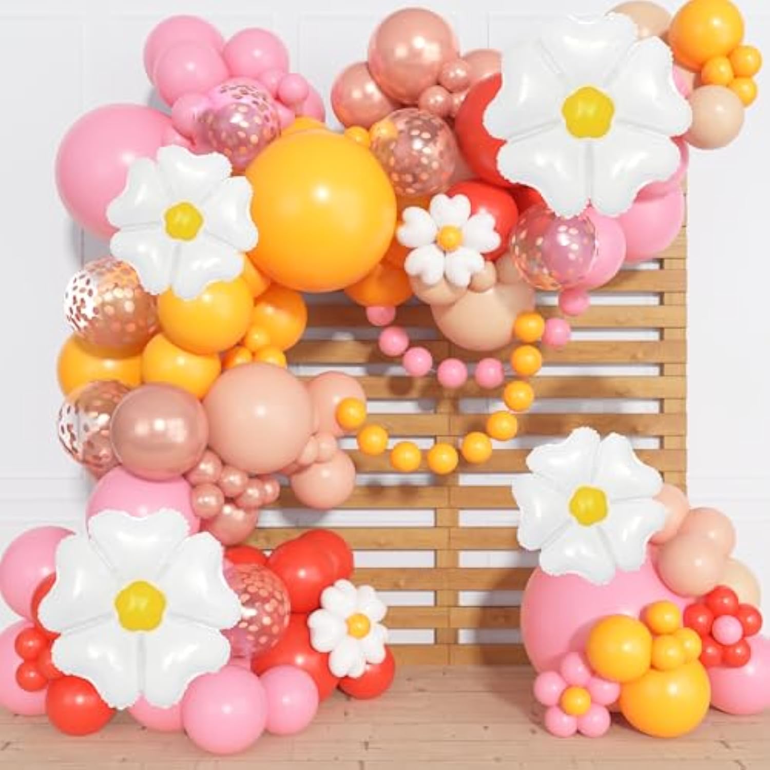168-Pcs Daisy Balloon Arch Kit Pastel Floral Boho Party Decoration