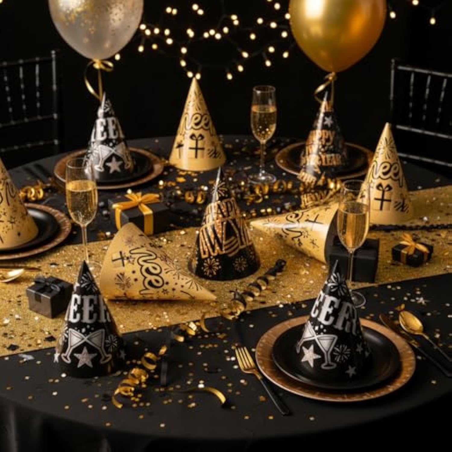 96pcs New Year 2026 Party Favors with Hats, Glasses & Noise Makers
