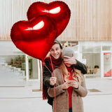 Red Heart Balloons- 4Pcs 32Inch Foil Heart Balloon, Valentine Day Ball