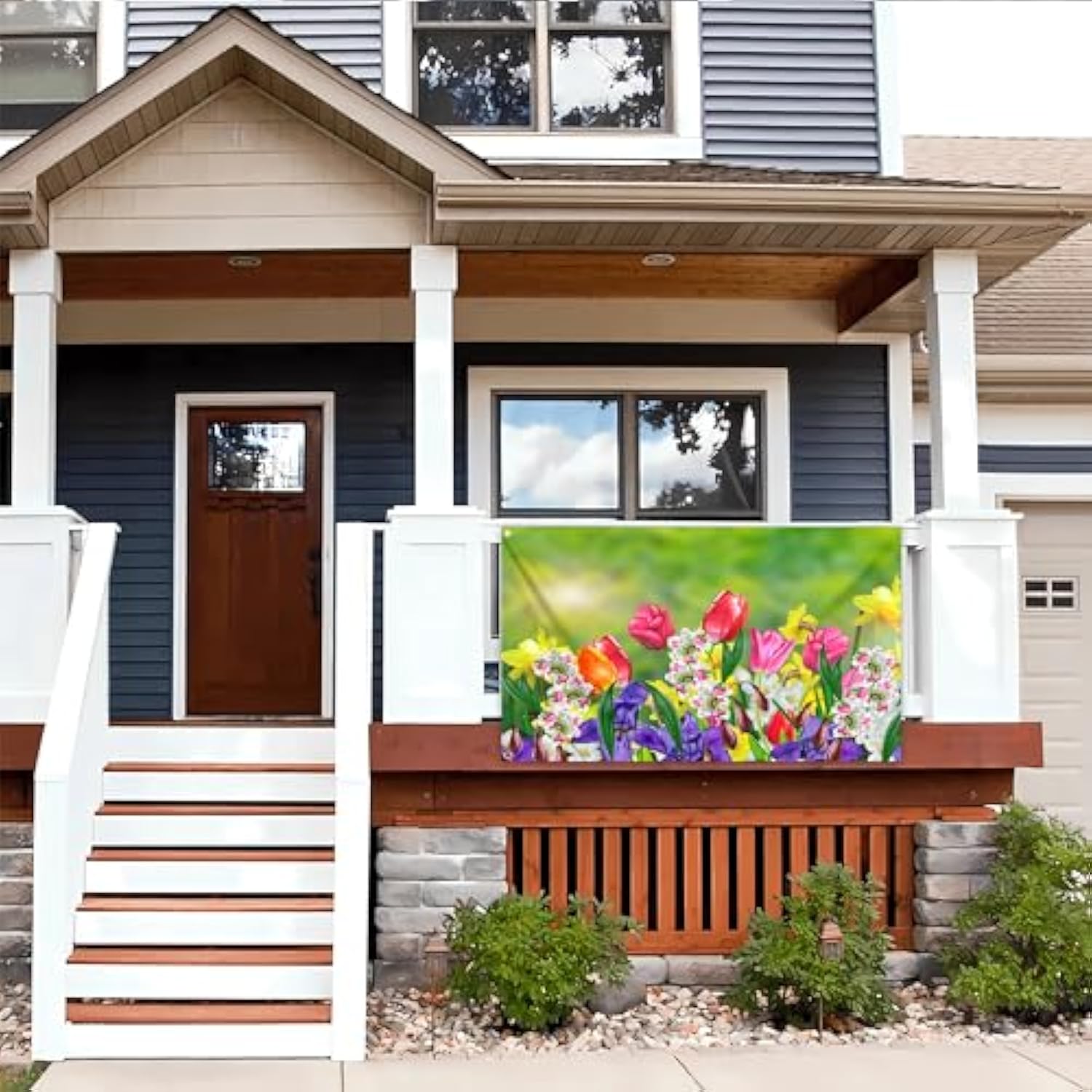 Spring Summer Flowers Flag 3X5 Ft Daffodils And Tulips Flag Polyester Double Sided For Outside House Indoor Welcome Seasonal Yard Banner Decoration