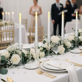 50 Pack 11" Flameless Taper Candles Bulk Spiral Battery Operated Flickering Warm 3D Wick Light Led Candlesticks For Halloween Christmas Wedding Home Window Decorations(White)