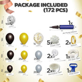 Raytrade Balloon Garland Arch Kit 172Pcs Black And Gold Balloons Chrom