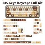 Pbt Keycaps 145 Keys Dye-Sub Cherry Profile Keycaps, Cute Blue Custom Key Cap Set Fit For 61/64/87/104/108 Cherry Mx Switches Iso Ansi Layout Alice Keyboard Mechanical Keyboards