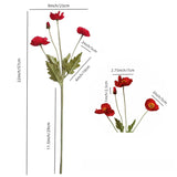 Poppy Flowers Artificial? Poppy Silk Flowers With Stems?Ranunculus Artificial Flowers?Faux Flower Stems For Wedding,Party, Outdoor Indoor Decor Flower Arrangements For Table (3, Orange Red)