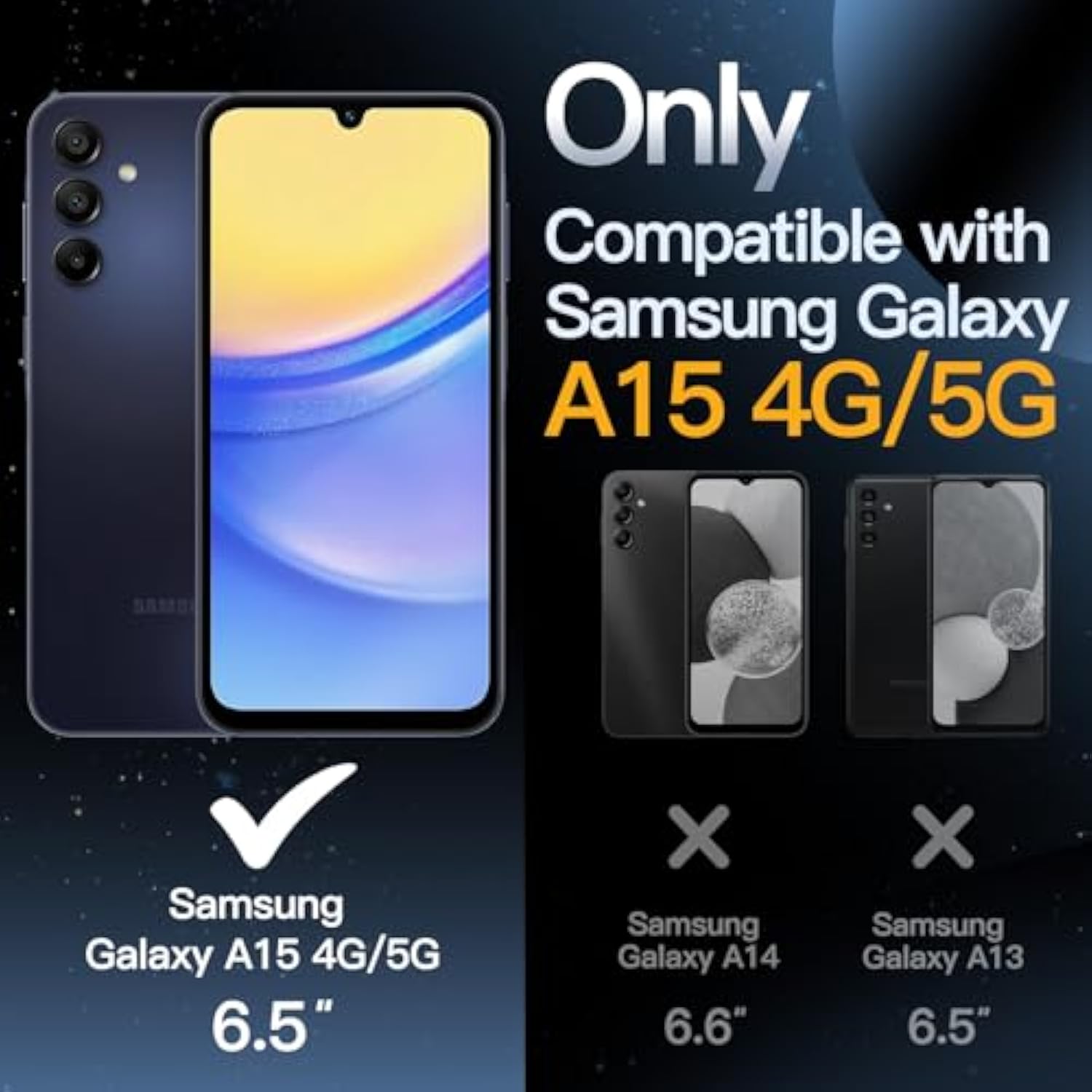 JETech Matte Case for Samsung Galaxy A15 5G / 4G 6.5-Inch, Frosted Translucent Back Protective Slim Phone Cover, Anti-Fingerprints (Black)