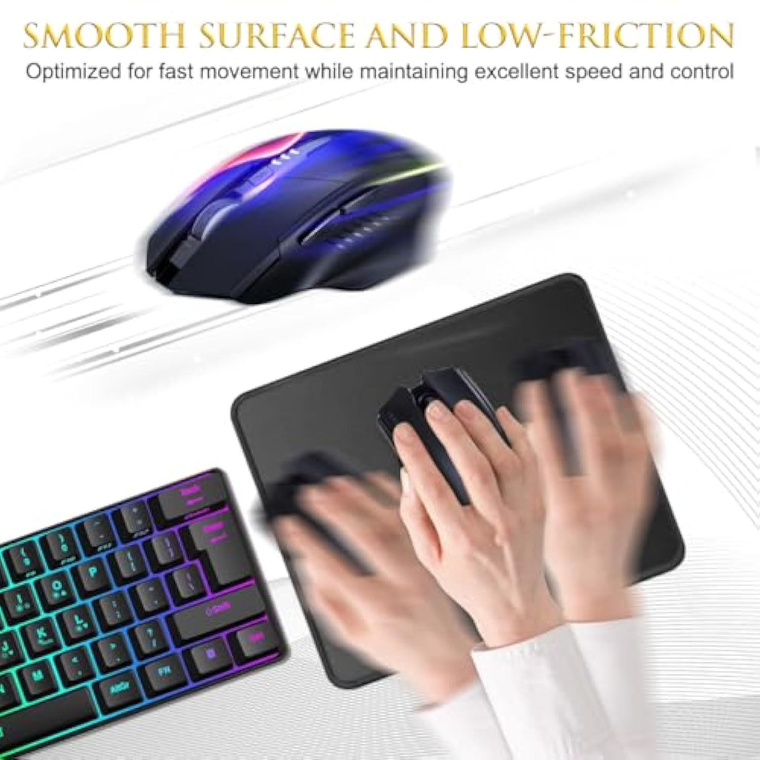 3 Pack Mouse Pad With Stitched Edge, Comfortable Mouse Pads With Nonslip Rubber Base, Washable Mousepads Bulk With Lycra Cloth, Mouse Pads For Computers Laptop Mouse 10.2X8.3X0.12Inch Black