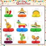 Fiesta Party Decorations - Authentic Mexican Themed Honeycomb Centerpiece For Cinco De Mayo, Taco Parties, Birthdays & Day Of The Dead Celebrations