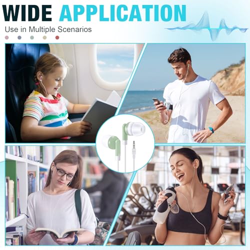 100 Pack Earbuds Bulk Wired Earphones Multicolor Headphones Earbuds for Students School Library Museum Classroom(Mixed Colors)