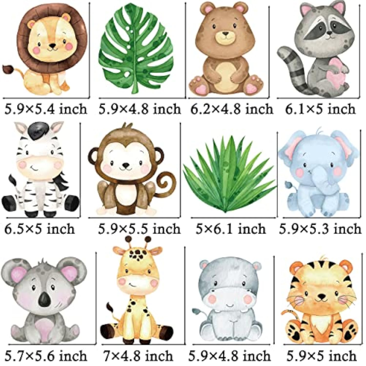 24Pcs Jungle Animals Centerpiece Sticks Safari Animal Table Toppers Fo