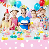 9 Pcs Happy Birthday Honeycomb Centerpieces Decorations - Party Table Toppers Supplies With Cake/Balloon/Gift Designs For Kids Adults Birthday Party Decor