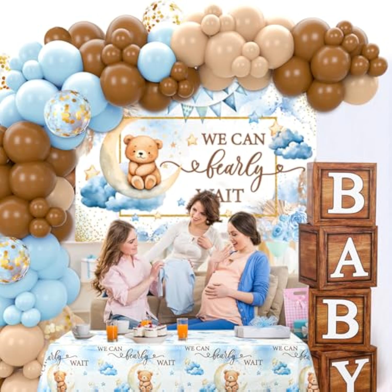 103pcs We Can Bearly Wait Decor Set with Balloons, Boxes, Backdrop & More