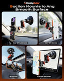ChubbyGrip Car Phone Holder 360° Adjustable Cell Phone Car Mount Ultra-Durable Metal Car Phone Mount for Windshield, Suction Cup Phone Mount for