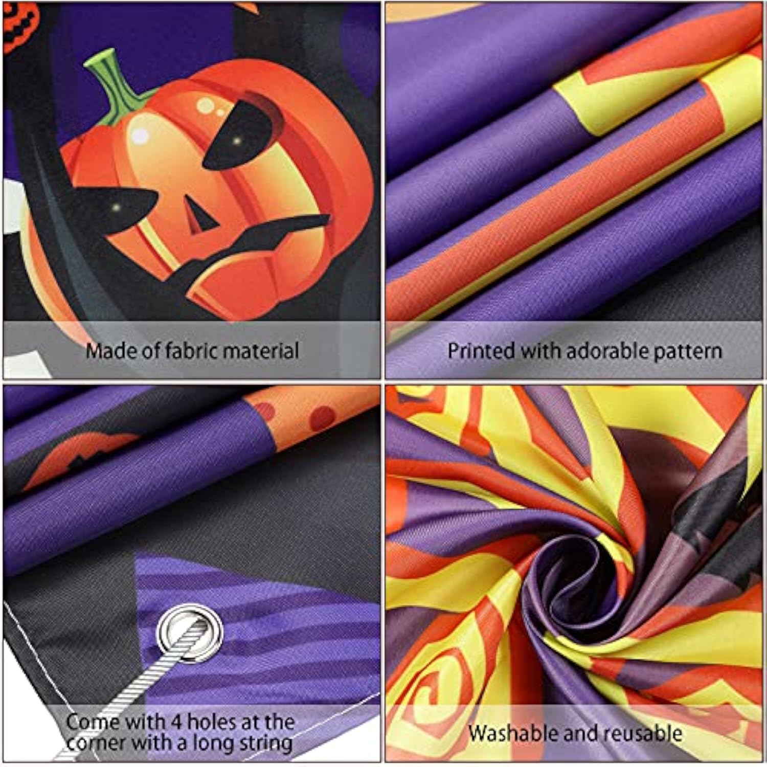 Halloween Birthday Backdrop Banner with Pumpkin Ghost and Spooky Castle Party Decor