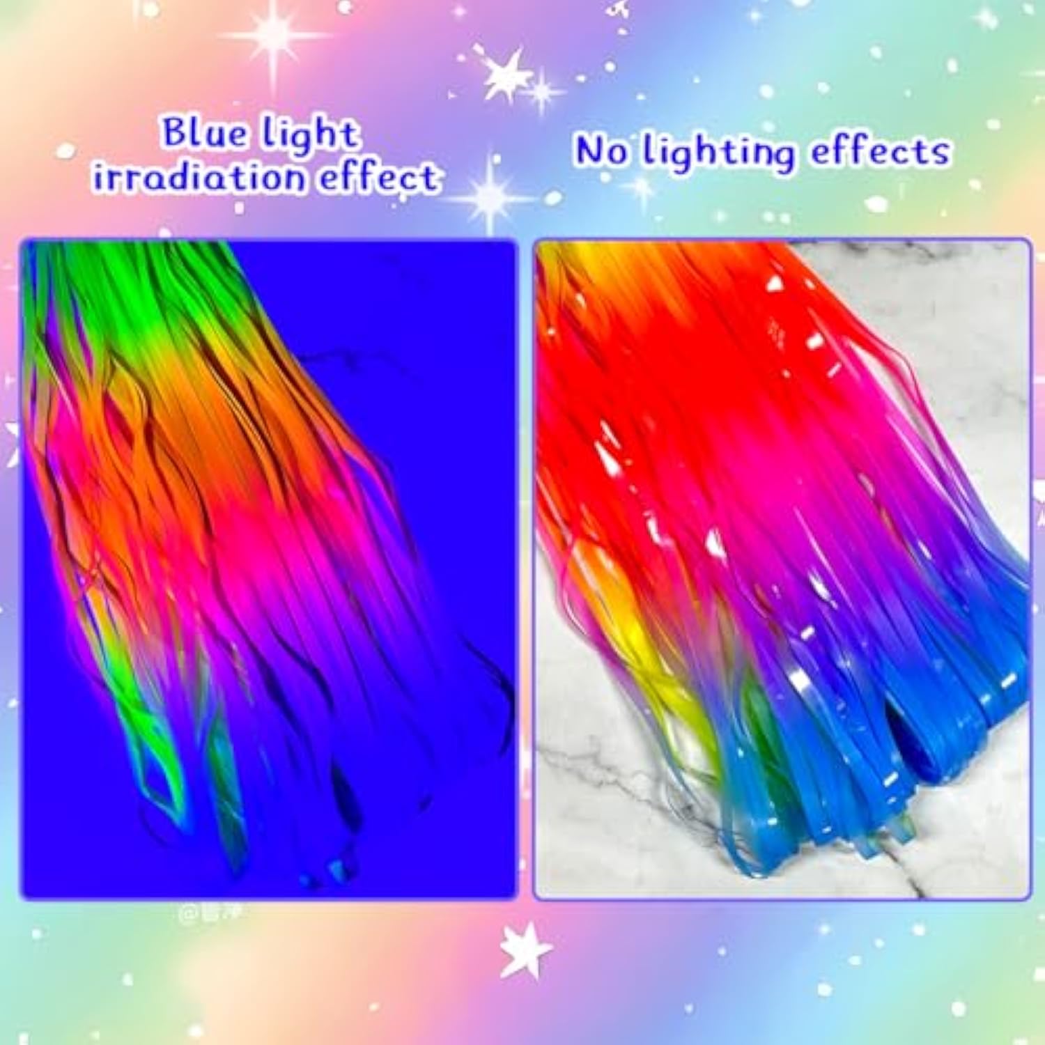 3 Pack Glow In The Dark Party Supplies 3.28X6.56Ft Rainbow Macaron Blacklight Reactive Fluorescent Foil Fringe Curtain For Glow Party,Photo Booth Prop Backdrop Streamer,Neon Party Decorations