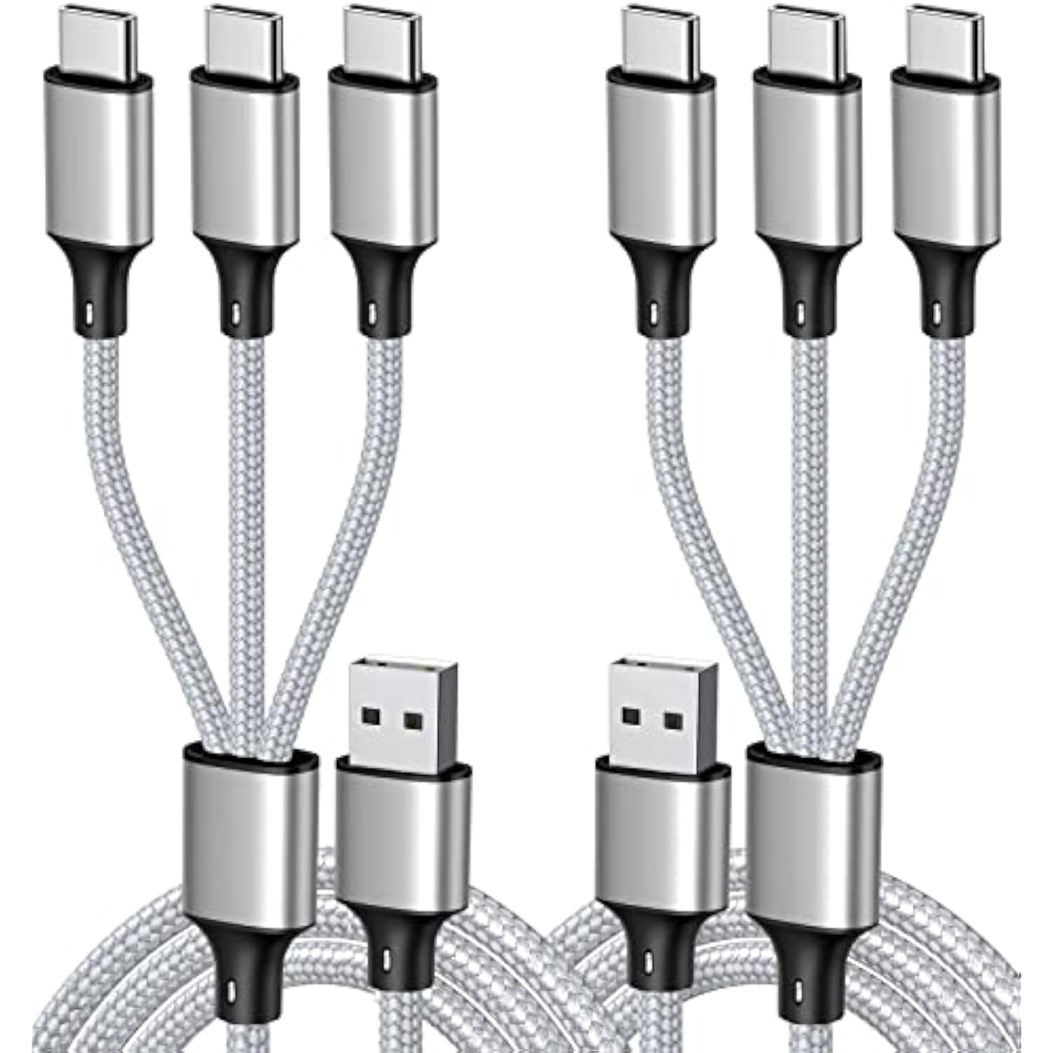 Multi Charging Cable, Usb C Splitter Cable, 3 In 1 Fast Charging Cord With 3 T