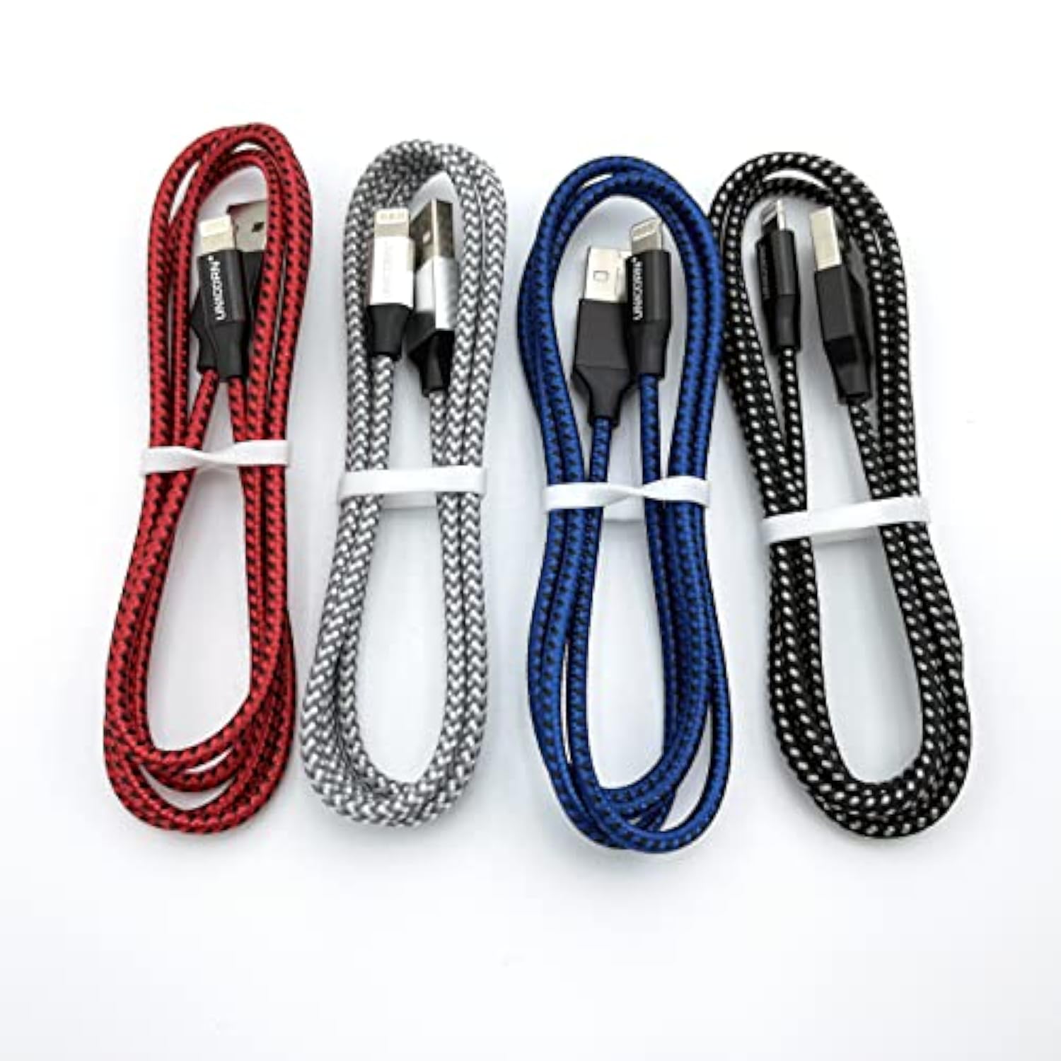 (50-Packs) Unicorn'S Supreme Usb Cables Compatible With Iphone Plug Charging Cable + Sync (3.3Ft/1M) Nylon Braided Wholesale Bulk Lot