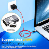 Magnetic Usb C Adapter Extender (2 Pack) W/ 4 Connector Tips Straight 240W Usb4 40Gbps 8K 60Hz For Thunderbolt 3/4, Macbook Pro/Air