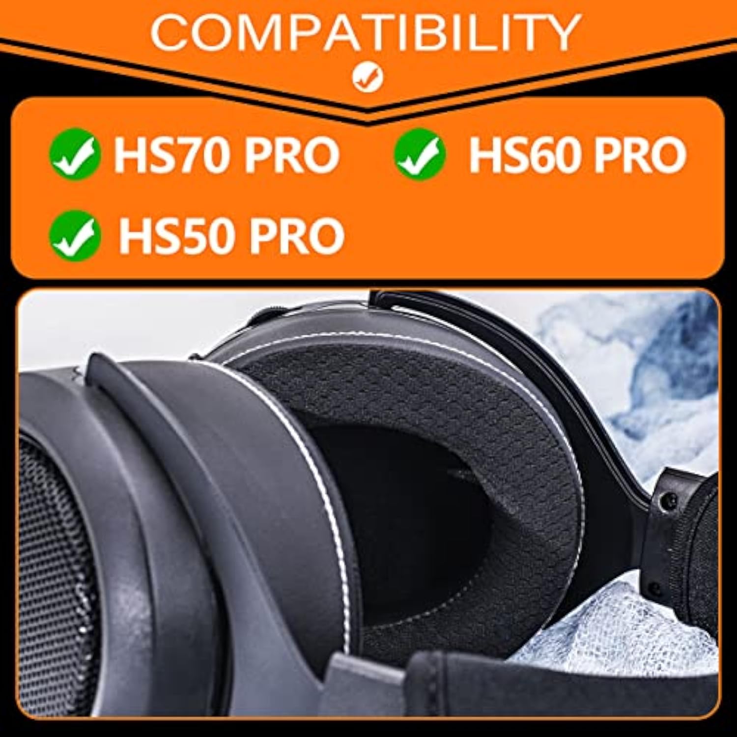 Hs70 Pro Thicker Upgrade Cooling Gel Earpads - Compatible With Hs50 Pro Hs60 Pro Hs70 I Replacement Ear Cushion Cup With Microphone Foam And Installation Tool (Breathable Mesh)