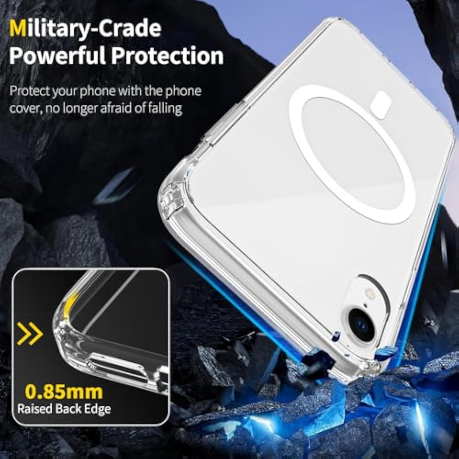 Magnetic For Iphone Xr Case [Mil-Grade Drop Protection] [Compatible With Magsafe] Shockproof Slim Transparent Protective Phone Case, Clear