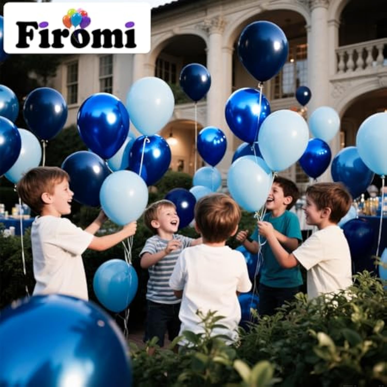 70-Pc Metallic & Navy Blue Balloon Set – 12" Chrome Balloons for Birthday & Baby Shower