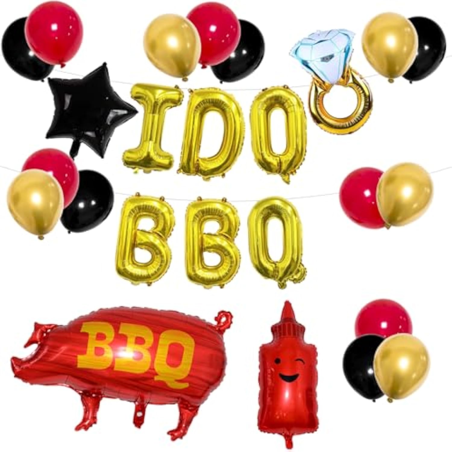 I Do Bbq Decorations For Bachelorette & Wedding Showers - Picnic & Engagement Party Supplies - Banner
