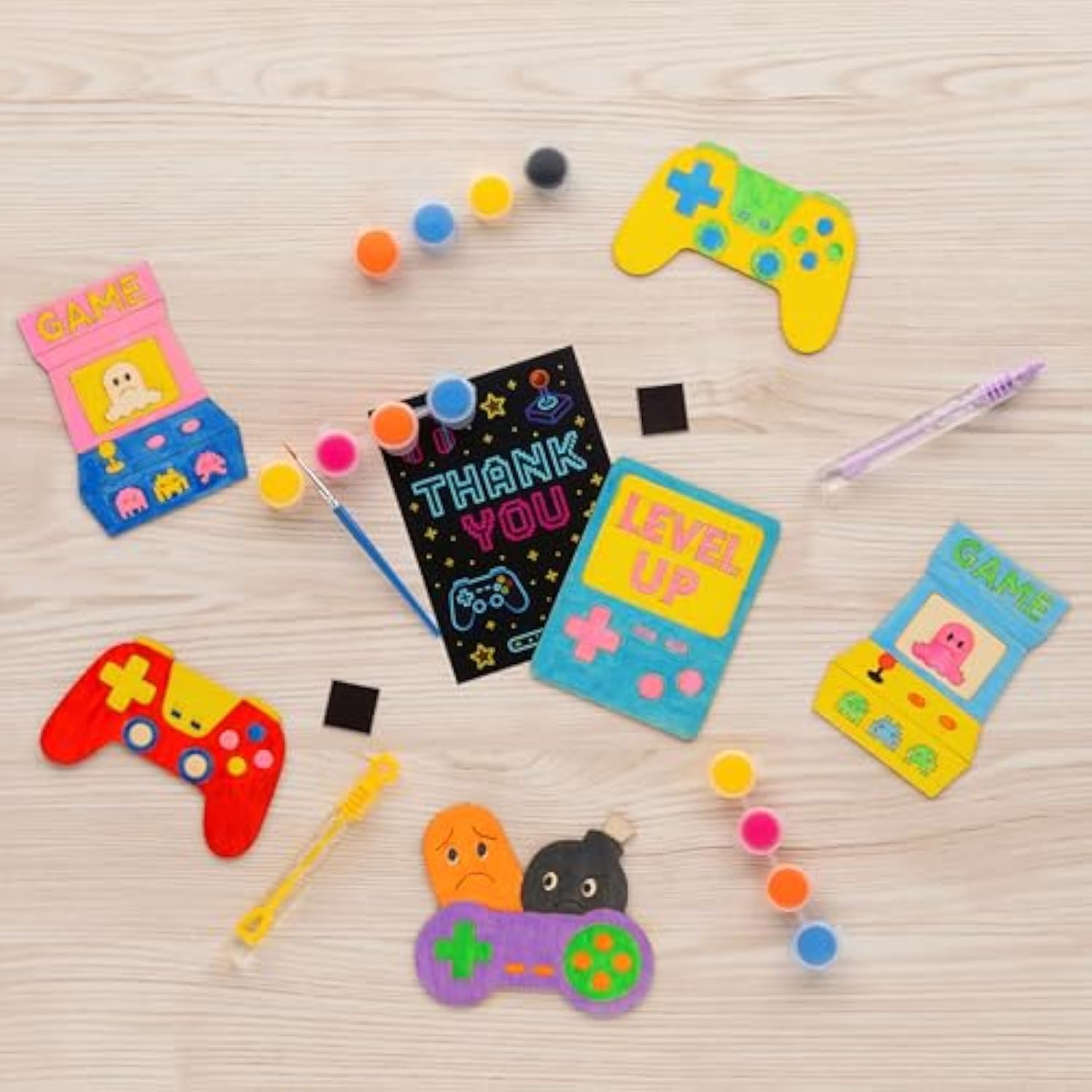 Video Game Party Favors - 12 Pcs Gamer Birthday Party Supplies - Gaming Bubbles & Paint Crafts - Game On Birthday Decorations Goodie Bags Gifts Prizes For Kids Boys Girls Toddler