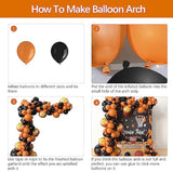 Basketball Decorations - 132 Pcs Sports Party Supplies, Black & Orange Latex Balloon Arch Kit For Baby Shower, Birthday Parties