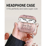 Compatible With Airpod Pro 2Nd/1St Generation Case Cover Protective Shockproof Hard Cover Shell With Rose Gold Keychain, Case For Girl Women Men (Inspirational Quotes Pink)