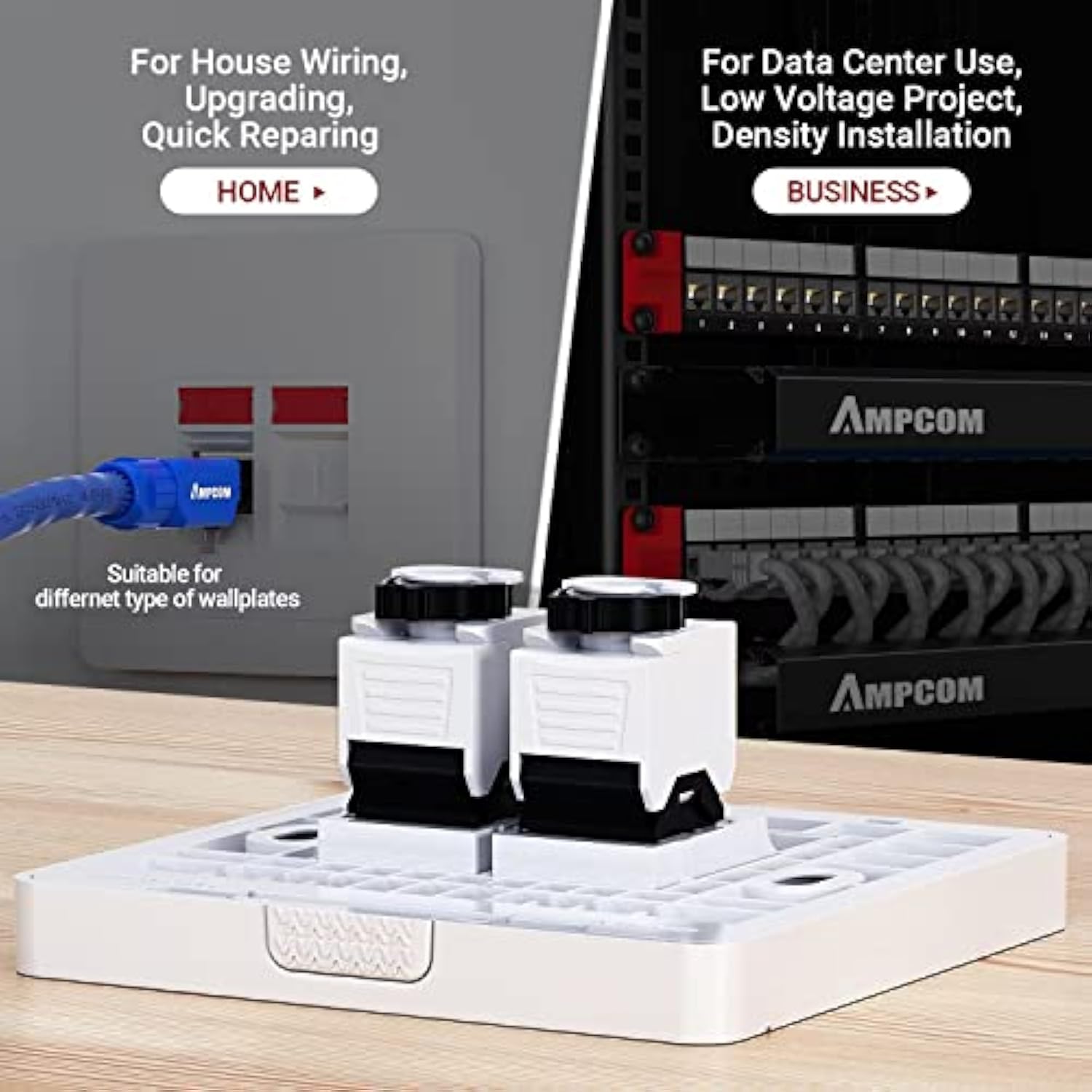 Cat6 Rj45 Keystone Jack - Reusable Utp Ethernet Wall Jack With Adjustable Ratc