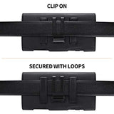 For Samsung Galaxy S24+ S23+ S22+ 5G S23 Fe 5G S21 Fe 5G Holster Case, Galaxy S21+ 5G Leather Pouch Holster Case With Belt Clip Loops For Samsung Galaxy S20+ 5G S20 Plus S10 Plus S9 Plus -Black