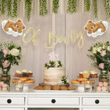 Oh Baby Banner Bear Baby Shower Neutral We Can Bearly Wait Gold Sign