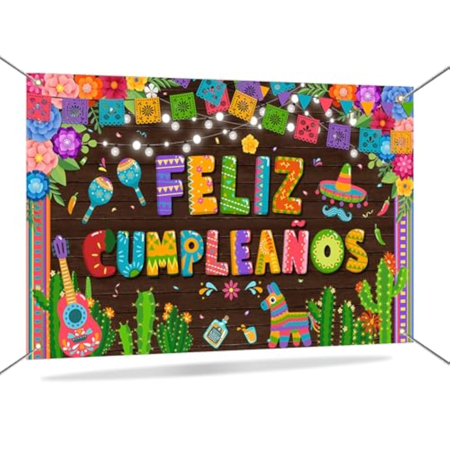 Feliz Cumpleaños Banner Fiesta Birthday Backdrop Party Decoration