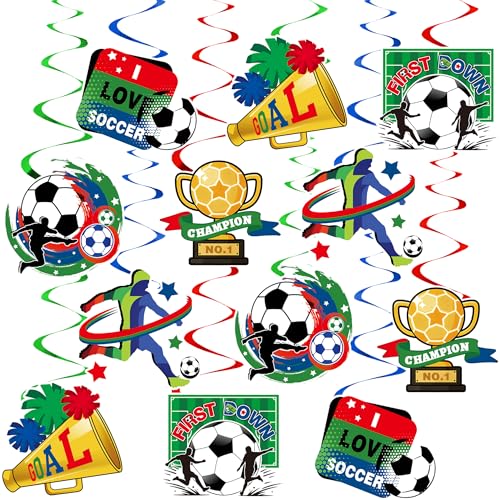 24pcs World Cup Decorations 2026 Hanging Swirls & Cardstock, 12pcs Hanging Swirls & 12pcs Hanging Cardstock with 6 Patterns, World Cup 2026 Party Home Party Decorations