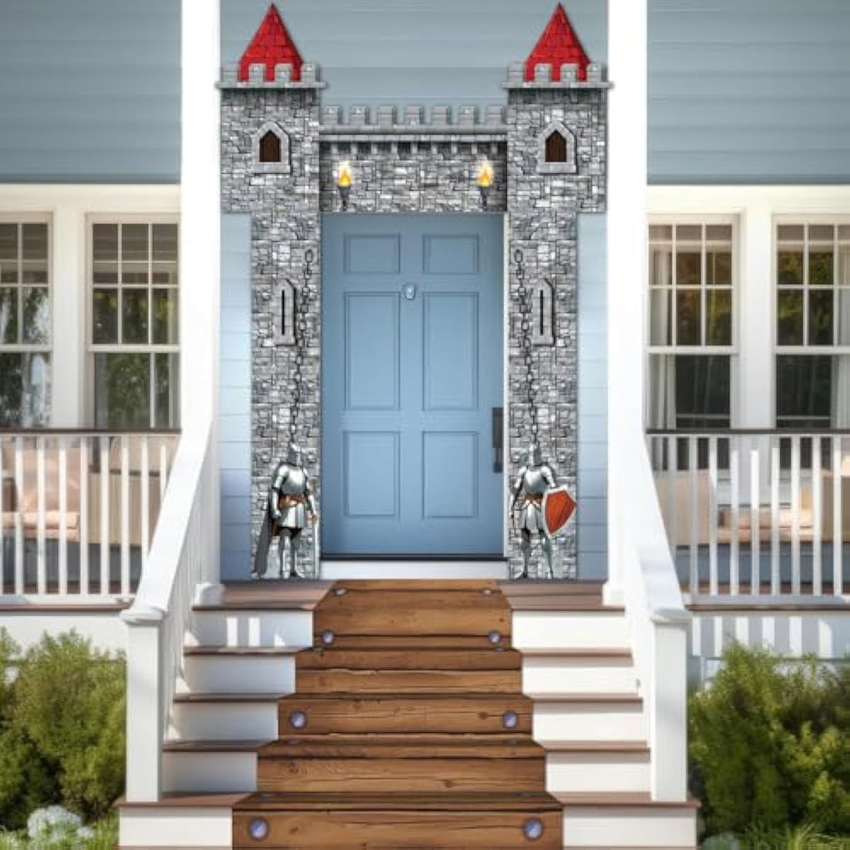 4Pcs Medieval Castle Entryway Hanging Banners Knight Party Decorations