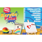 Kids Acrylic Paint Set - 12 Colors + 2 Brushes Pumpkin Paint Small Acrylic Paint Set Acrylic Paint Set For Kids Mini Paint Set Acrylic Painting For Kids Acrylic Paint For Kids Mini Kids Paint