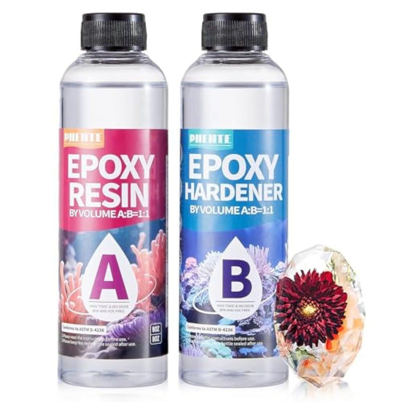 Artist-Grade Epoxy Resin (16Oz) – Self-Leveling, Zero Bubbles & 5-Year Uv Guard For River Tables, Jewelry, Resin Art – Beginner-Friendly 1:1 Mix, Non-Toxic & Non-Yellowing (2X8Oz)