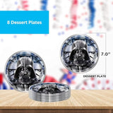 Unique Star Wars Dinnerware Party Bundle - 16 Luncheon & 16 Beverage Napkins, 8 Dinner & 8 Dessert Plates - Star Wars Birthday Party Decorations