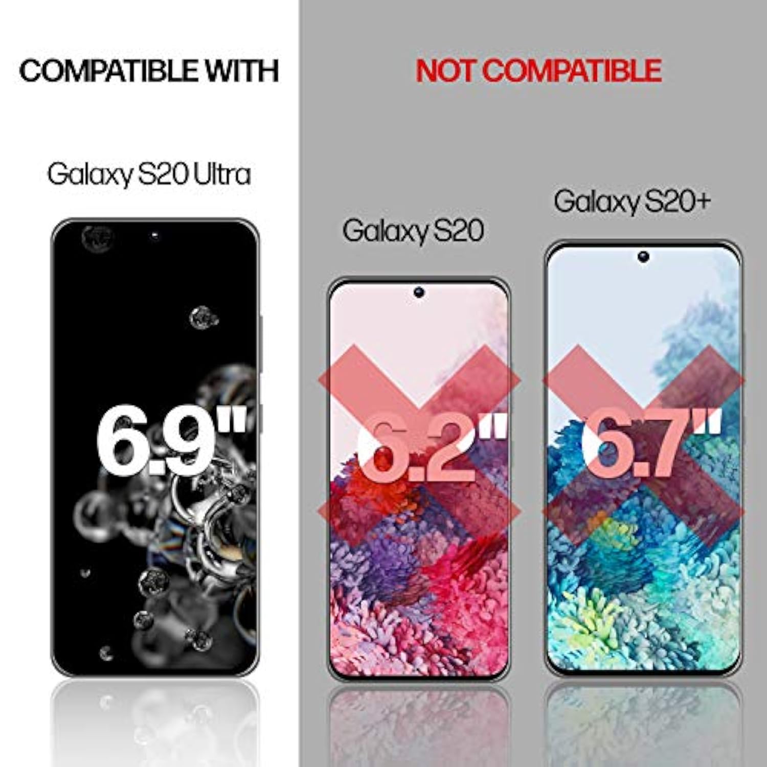 Designed For Samsung Galaxy S20 Ultra Screen Protector [Not Glass], Easy Install Kit, Case Friendly, Full Cover, Flexible Film Anti Scratch, 2 Pack