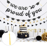 2026 Graduation Banners Party Decorations-Black Glitter We are So Proud of You Graduation Banners Garland for Congratulation Graduations Party Supplies, School, Home, Classroom
