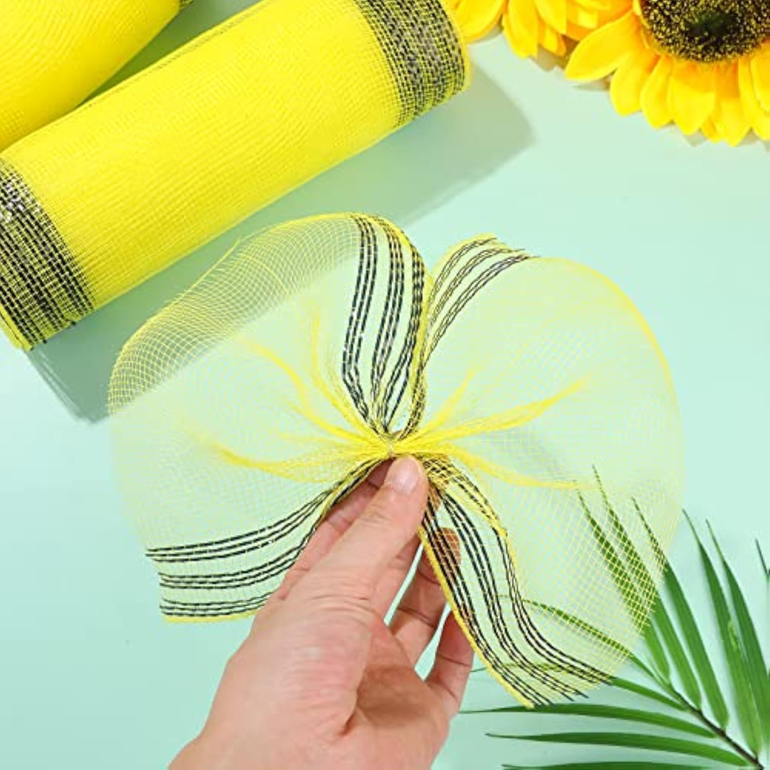 2 Rolls Deco Mesh Wreath Supplies Mesh For Wreath Poly Mesh Ribbon Met