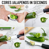 Jalapeno Corer & Seed Remover – 430 Stainless Steel Pepper Coring Tool With Serrated Blade For Effortless Deseeding – Chili, Bell Pepper And Jalapeno Core Remover For Cooking & Grilling
