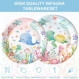 120Pcs Under The Sea Party Supplies For Ocean Theme Baby Shower Birthday Party Underwater World Creatures Decorations Ocean Sea Animal Plate Cup Napkin Knives Forks For 20 Guests