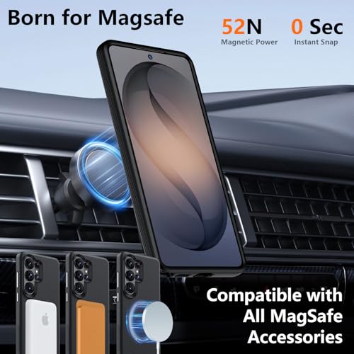 Magnetic for  Galaxy S26 Ultra Case [Compatible with Magsafe] Upgraded Dual-Layer Shockproof Protective with Anti-Slip Textured Back,